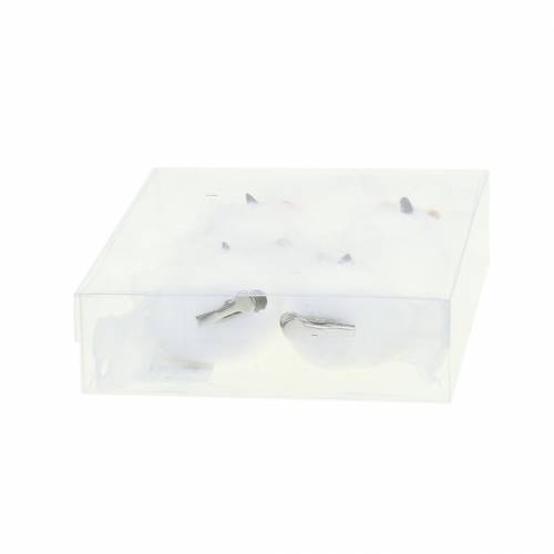 Floristik24 Koristeellinen pöllö kiinnikkeellä valkoinen 10cm 4kpl