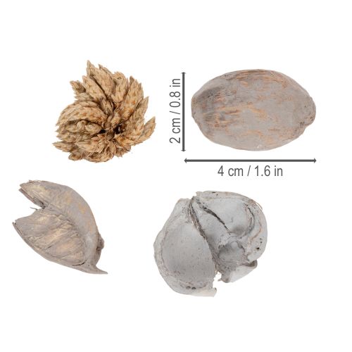 kohteita Potpuri-pöytäkoriste pähkinöillä luonnollisen kesätunnelman luomiseksi