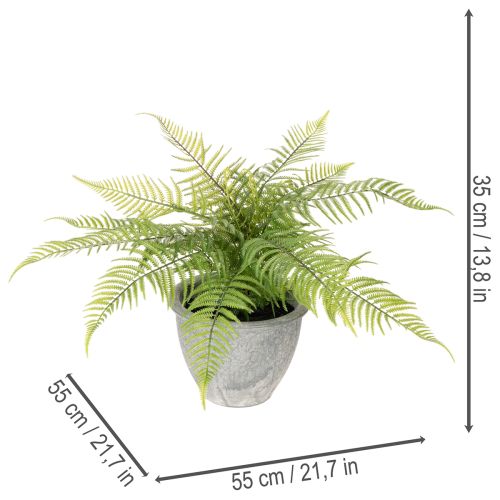 Keinotekoinen saniainen ruukussa olohuoneeseen ja toimistoon, 35 cm | Floristik24.fi