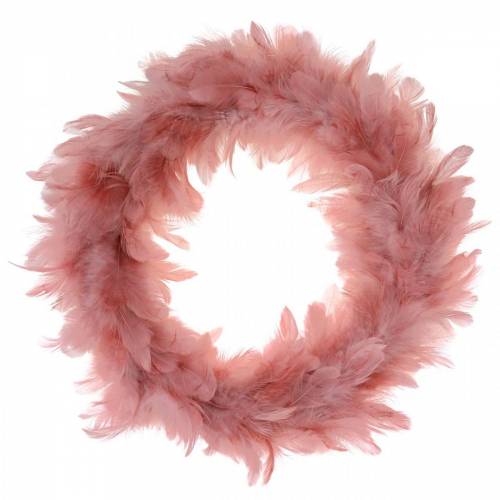 Floristik24 Deco höyhenseppele iso vanha vaaleanpunainen pääsiäiskoristelu Ø24cm aito höyhen