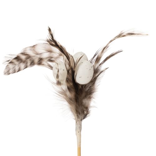 Höyhenen oksan koristekepit luonnonhöyhenillä, pääsiäiskoristeet tyylikkäisiin asetelmiin, 37 cm, 12 kpl