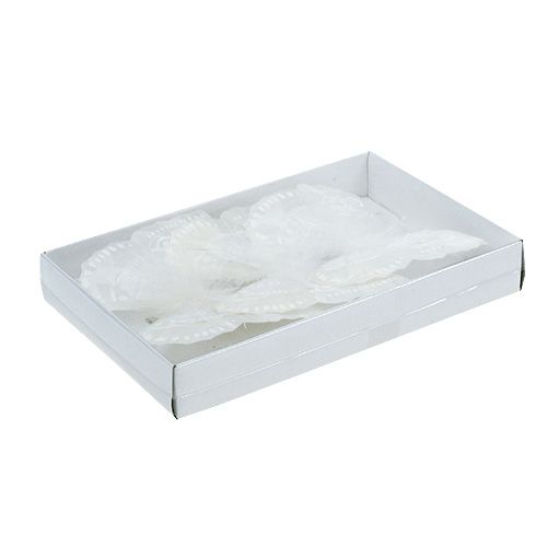 Höyhenperhonen 11,5cm, kiinnike valkoinen 3kpl | Floristik24.fi
