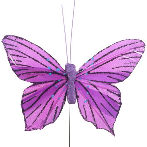 kohteita Höyhenperhoset violetit 8,5cm 12kpl