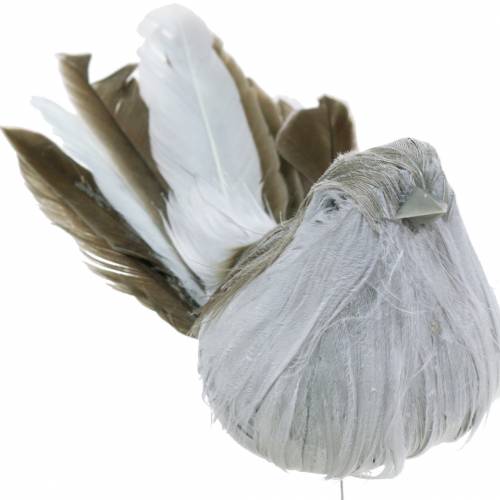 Höyhenlintu lanka harmaa 12cm 4kpl | Floristik24.fi