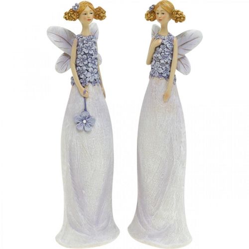Kukkakeijut, kevätkoristeet, kukkahaltiat violetti H19/19,5cm 2 kpl setti