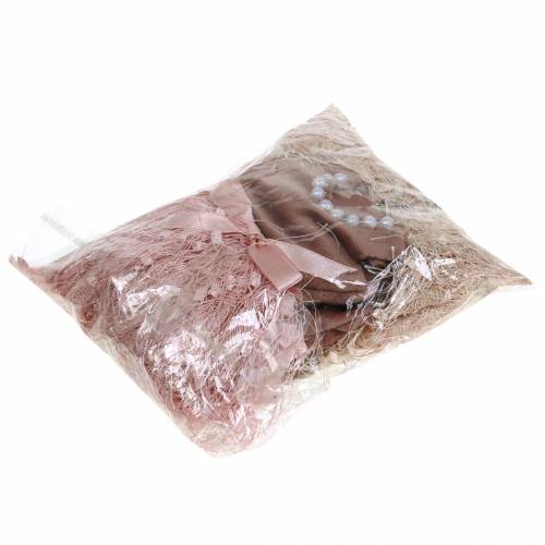 kohteita Joulukoristeita tonttumekko ripustimessa pinkki, ruskea/kermanvärinen 16cm 4 kpl lajitelma