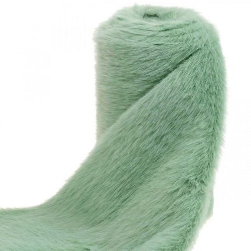 Deco Fur Ribbon Green Faux Fur Mint Fur pöytäjuoksija 15×150cm