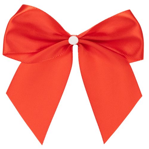 Koristeellinen punainen rusetti, valmiiksi sidottu askartelua ja pakkausta varten, 11 cm, 25 kpl | Floristik24.fi