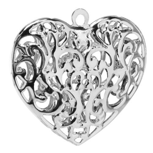 kohteita Filigraanisydän ripustamiseen metallisydän hopea 5,5×5cm 20 kpl