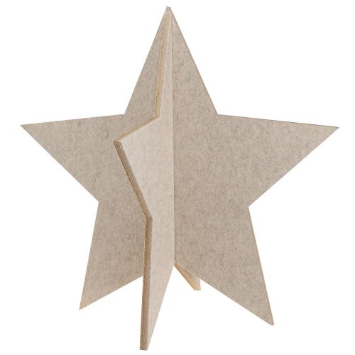 kohteita Huopa koristeellinen tähti kiinnitettäväksi joulukoristeen huopa beige H62cm