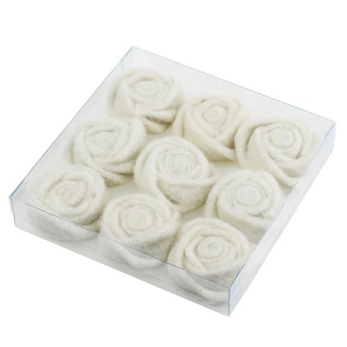 Floristik24 Huoparuusu valkoinen Ø6cm 9s