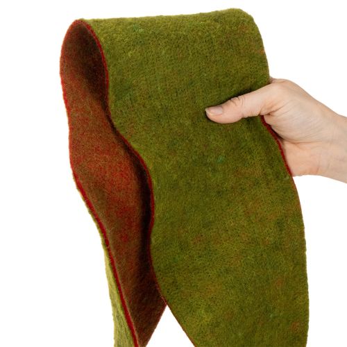 Villahuopanauha kaksivärisenä kukkakauppoihin, vihreä/punainen, 15 cm x 5 m | Floristik24.fi
