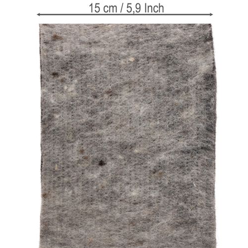 Kaksivärinen villahuopa-ruukun sarana, harmaa/musta, 15 cm x 5 m | Floristik24.fi
