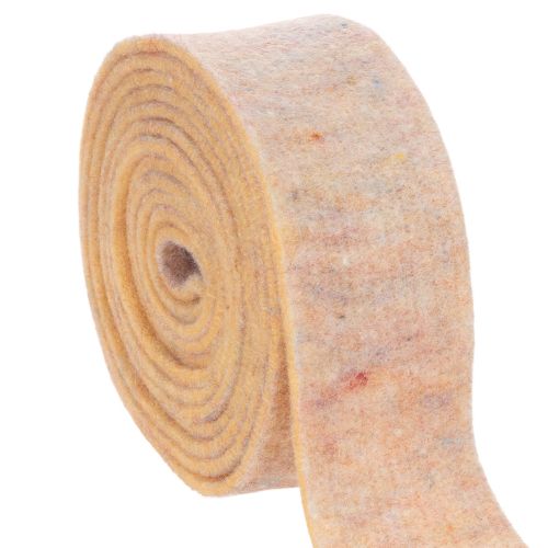 Huopanauha kaksivärisenä patalappuna, puhdasta villaa, oranssi/monivärinen, 7,5 cm leveä, 5 m pitkä ostaa | Floristik24.fi