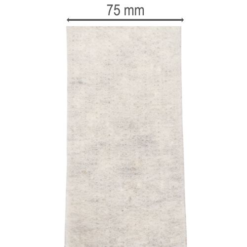 Kaksivärinen huopanauha, valkoinen/harmaa, valmistettu 100 % villasta, 7,5 cm leveä, 5 m pitkä | Floristik24.fi