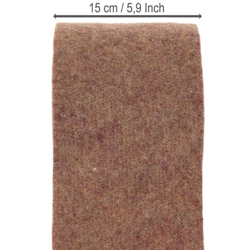 Kaksivärinen huopateippi villahuovasta, 100 % villaa, violetti/ruskea, 15 cm x 5 m | Floristik24.fi