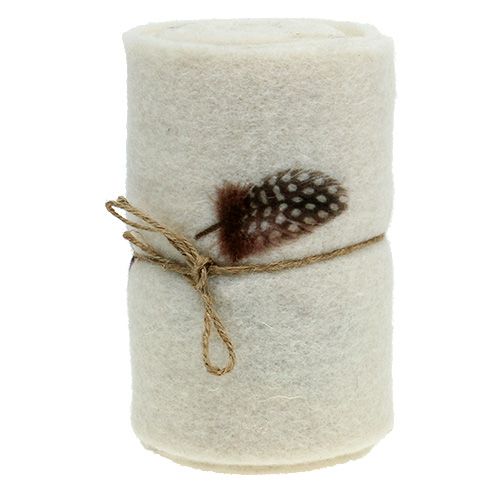 Floristik24 Huopanauha kerma kuvio sulka 15cm 2m