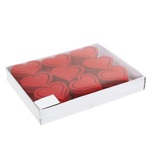 Floristik24 Huopa sydämet 5,5 cm punainen 90p