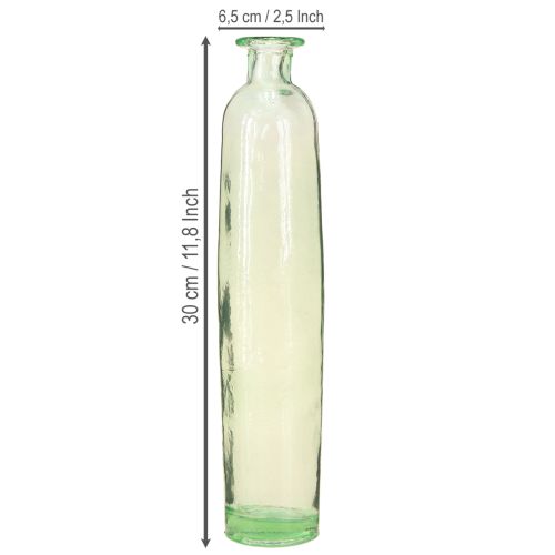 kohteita Pullo koriste maljakko lasi kirkas/vihreä retro Ø6,5cm K30cm
