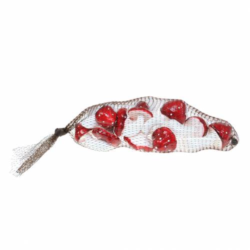 Floristik24 Koristeellinen kärpäsheltasarja punainen, valkoinen 6-7cm 12kpl