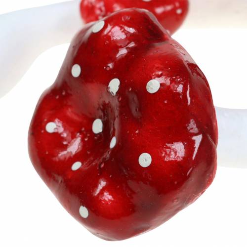 Floristik24 Koristeellinen kärpäsheltasarja punainen, valkoinen 6-7cm 12kpl