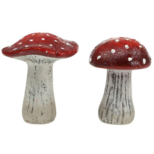 Floristik24 Toadstool keraamisesta punaisesta, valkoisesta H12.5cm 2kpl