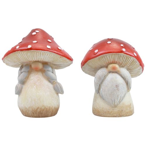 Perhoheltasienet syyskoristeet punainen valkoinen Ø6cm K7,5cm 4kpl