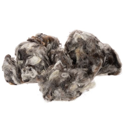 Lampaanvilla koristeellinen luonnonvilla harmaa kirjava irtovilla 250g