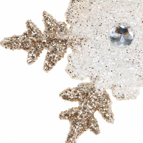 Joulukuusikoriste lumihiutale glitterhelmi 2kpl