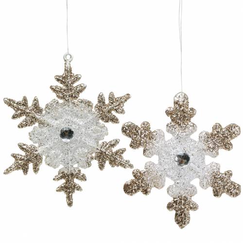 Joulukuusikoriste lumihiutale glitterhelmi 2kpl