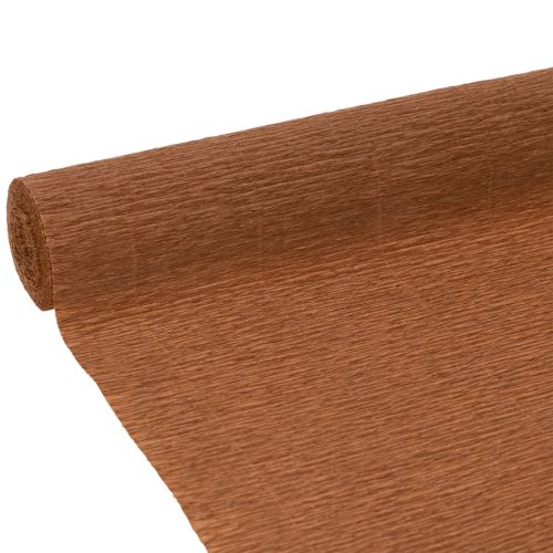 Kukkaistyylin kreppipaperi, ruskea, 50 cm leveä askartelurulla
