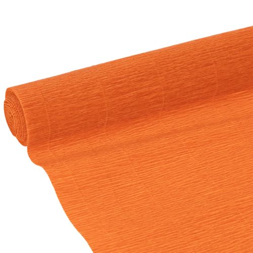 Kukkaistyylinen kreppipaperi, oranssi rulla, 50x250cm