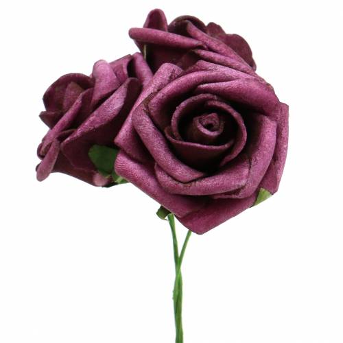 Floristik24 Vaahtomuoviruusu Ø3,5cm violetti 48 kpl