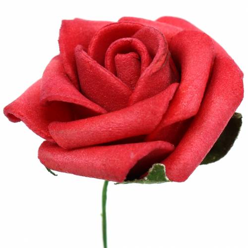 kohteita Vaahtomuovi ruusu Ø3,5cm punainen 48p