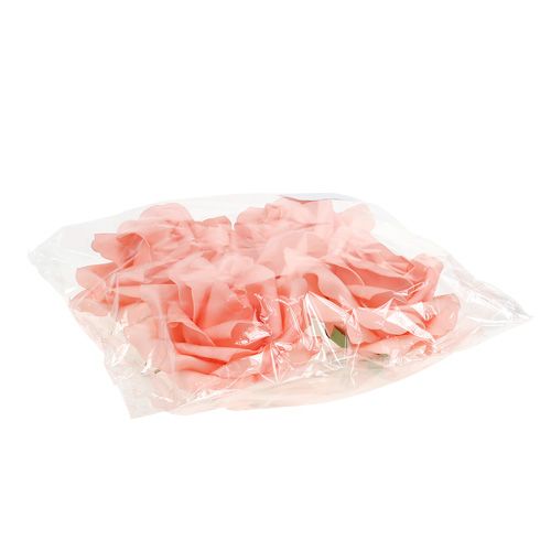 Floristik24 Foam Rose Foam Rose Salmon Ø15cm 4 kpl