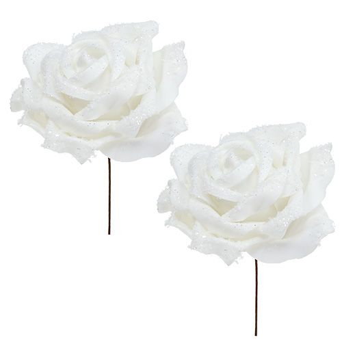 Floristik24 Vaahto ruusunvalkoinen Ø10cm lumisateita 6kpl