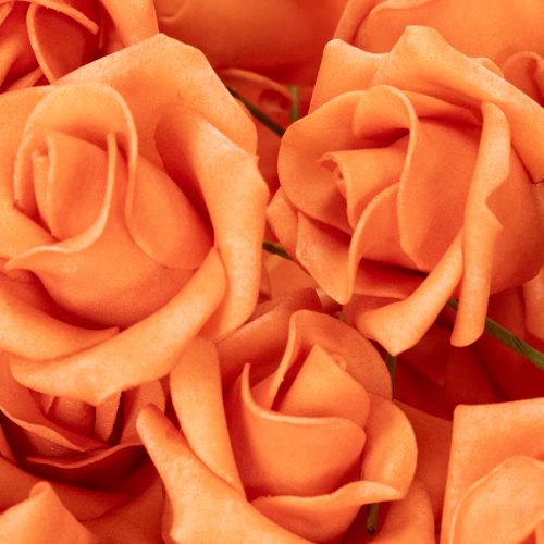 Keinotekoinen oranssi ruusu, 5 cm kukinto, yksittäinen, 100 kpl | Floristik24.fi