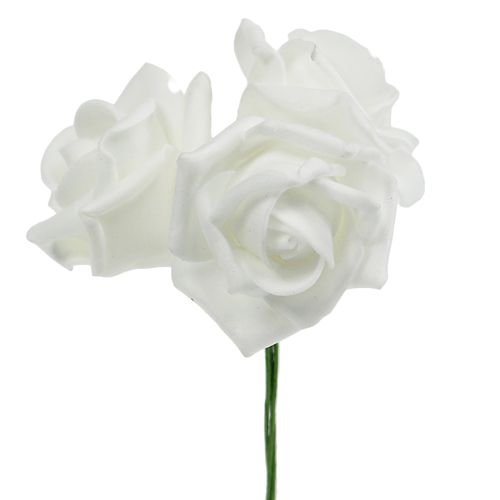Floristik24 Vaahto ruusu valkoinen Ø10cm 8kpl