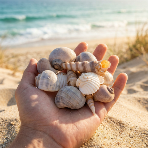 kohteita Simpukankuoria ja etanoita Luonnollisia merellisiä koriste-esineitä tyylikkääseen sisustukseen 500g