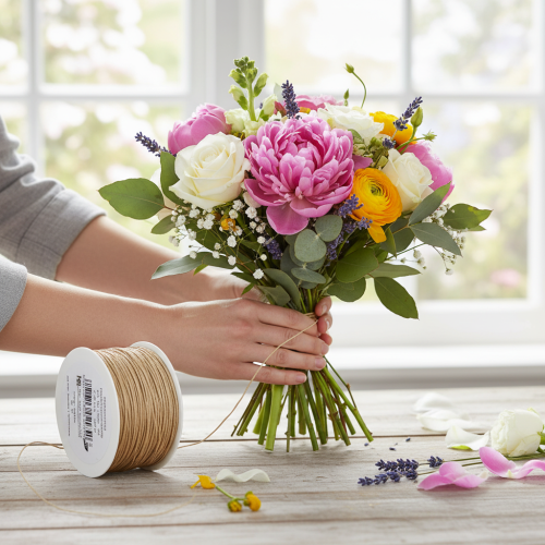 kohteita Paperikääreinen lanka, lankakääre, Ø2mm, 100m, luonnonvärinen