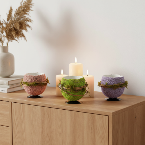 kohteita Pääsiäismunakulho kevään tai pääsiäispöydän koristeeksi, 9 cm, 4 kpl