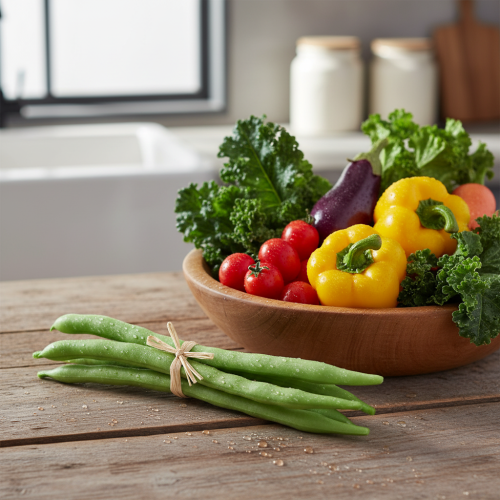 kohteita Koristeelliset Pavut, Keinotekoiset Vihannekset, Vihreät, Aitoa Kosketusta, 17 cm, 6 Kappaletta