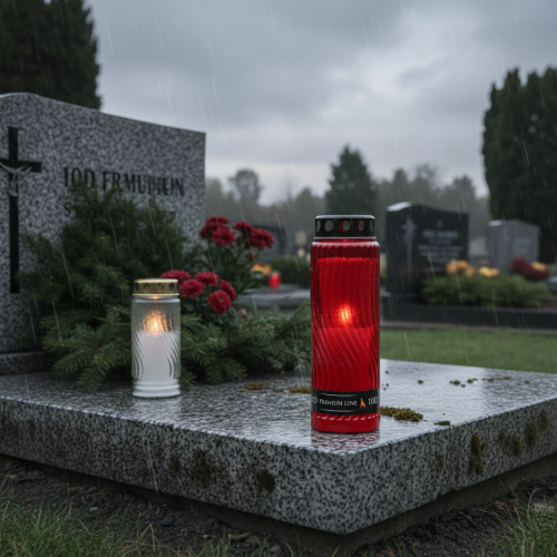 kohteita Haudan kynttilän kannen kuvio kukka punainen musta 10 päivää H27cm