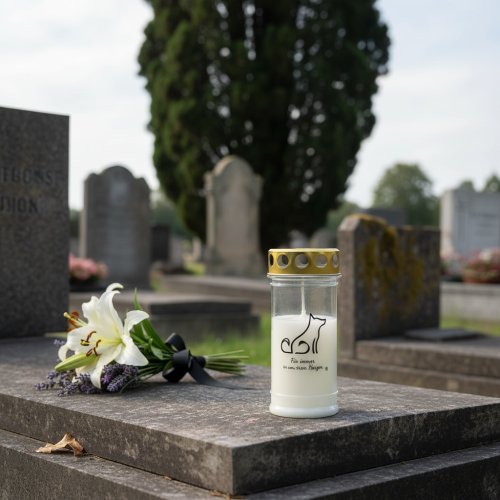 kohteita Grave light koiran hautakynttilä eläimille valkoinen Ø7cm K16,5cm