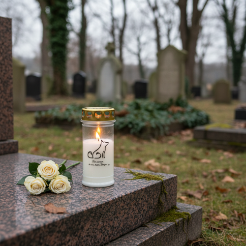 kohteita Grave light koiran hautakynttilä eläimille valkoinen Ø7cm K16,5cm