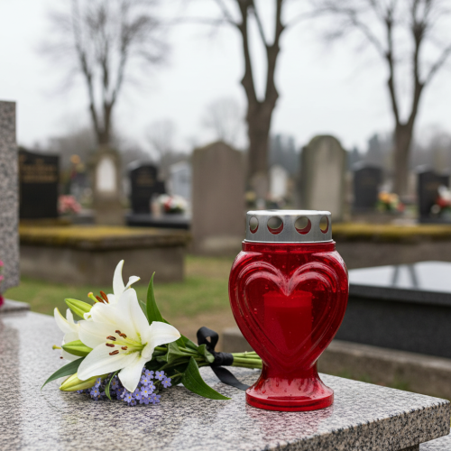kohteita Hautakynttilät punainen sydän suruvalo muistovalo 9×8×15cm 24h 4 kpl