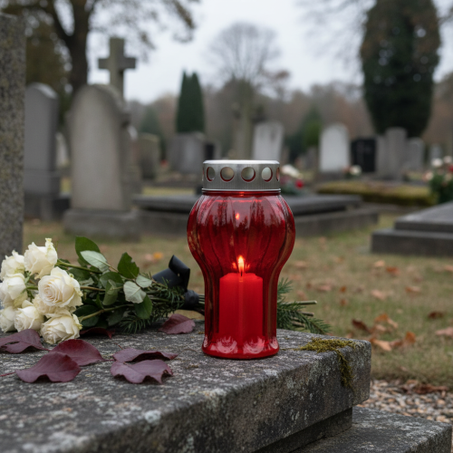 kohteita Hautakynttilät punaiset suruvalot muistovalot Ø10cm K18cm 4 kpl
