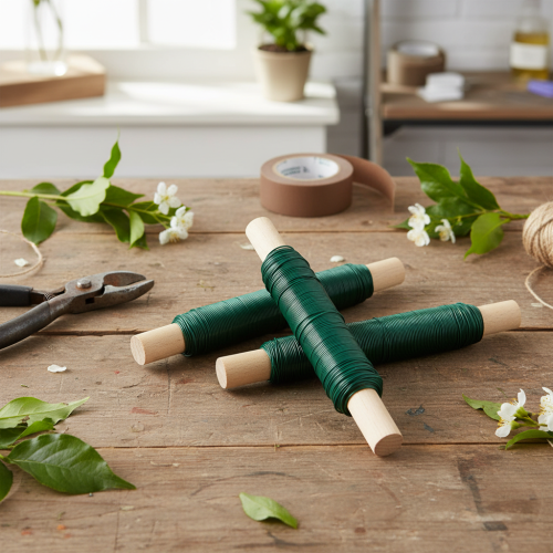 kohteita Kukkakuvioinen käärelanka, vihreä 0,65 mm, 100 g, 3 kpl