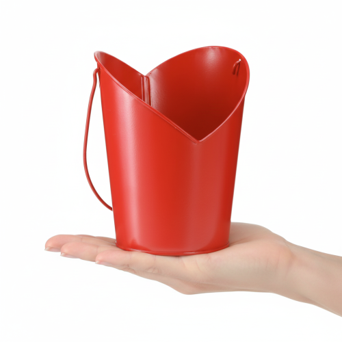 kohteita Metallinen sydänkoristeinen ruukku kahvalla Punainen Ø12cm K15/9cm