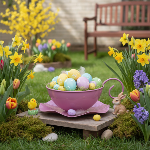 kohteita Metallinen muki Ø16cm K9cm Koristeellinen muki lautasella Pinkki 2 kpl